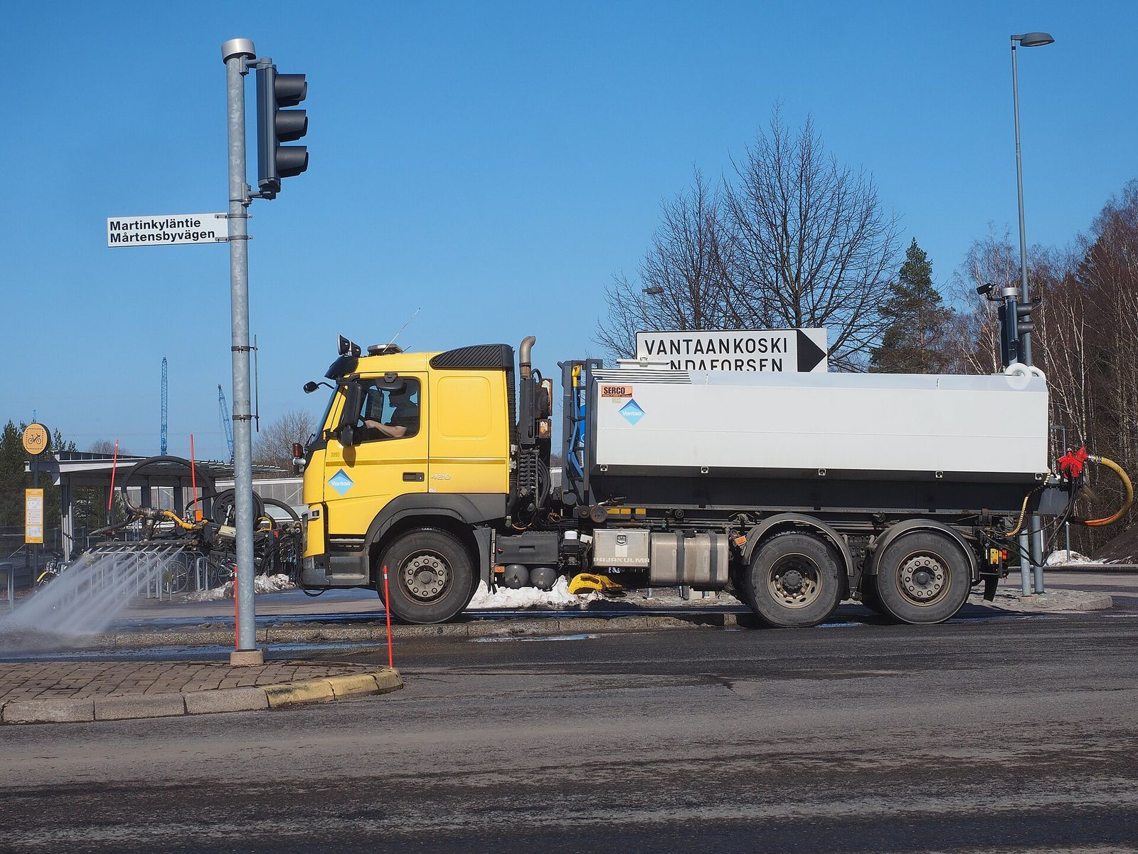 Tanker truck in transit