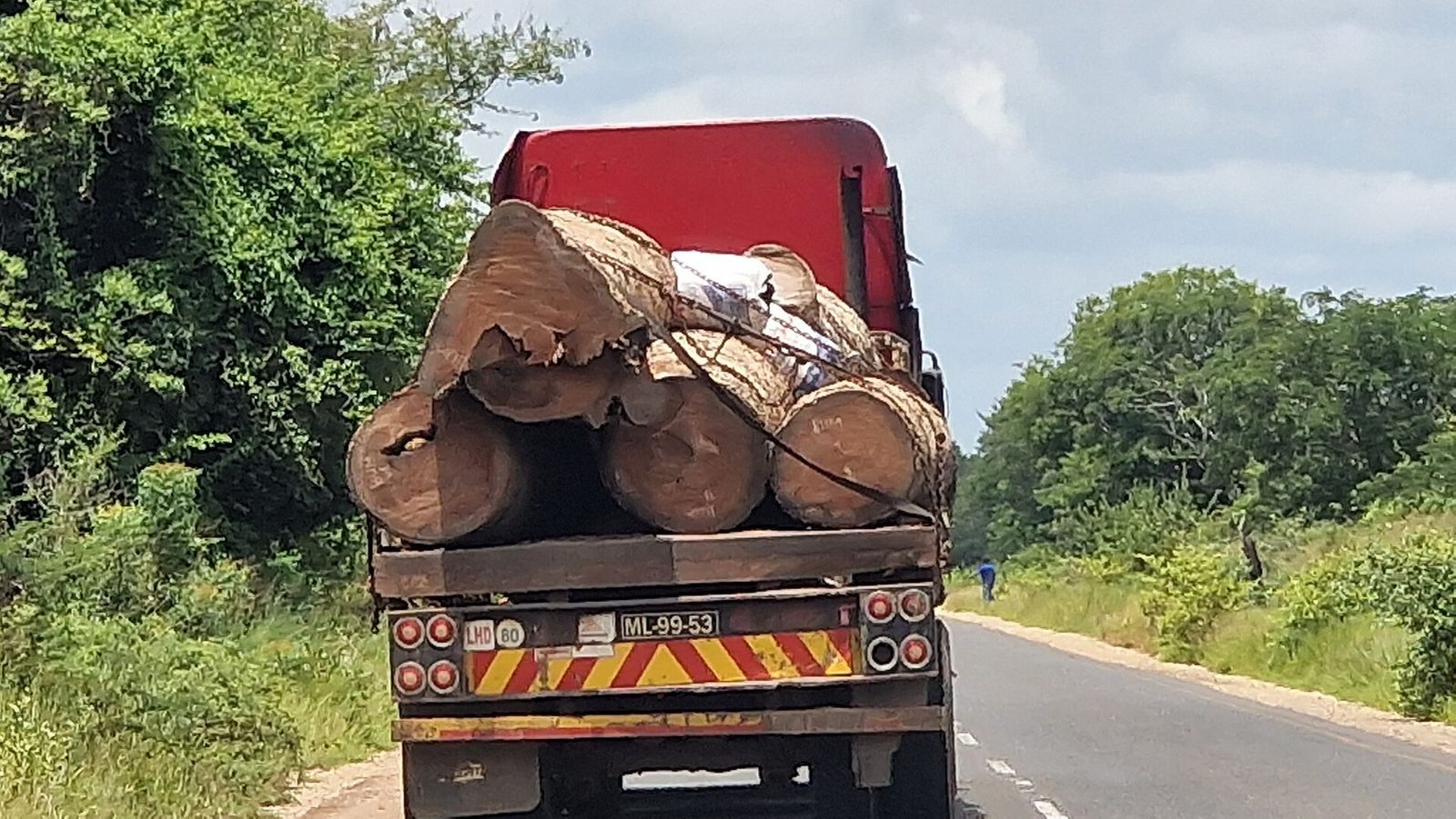 Loaded truck on an African road