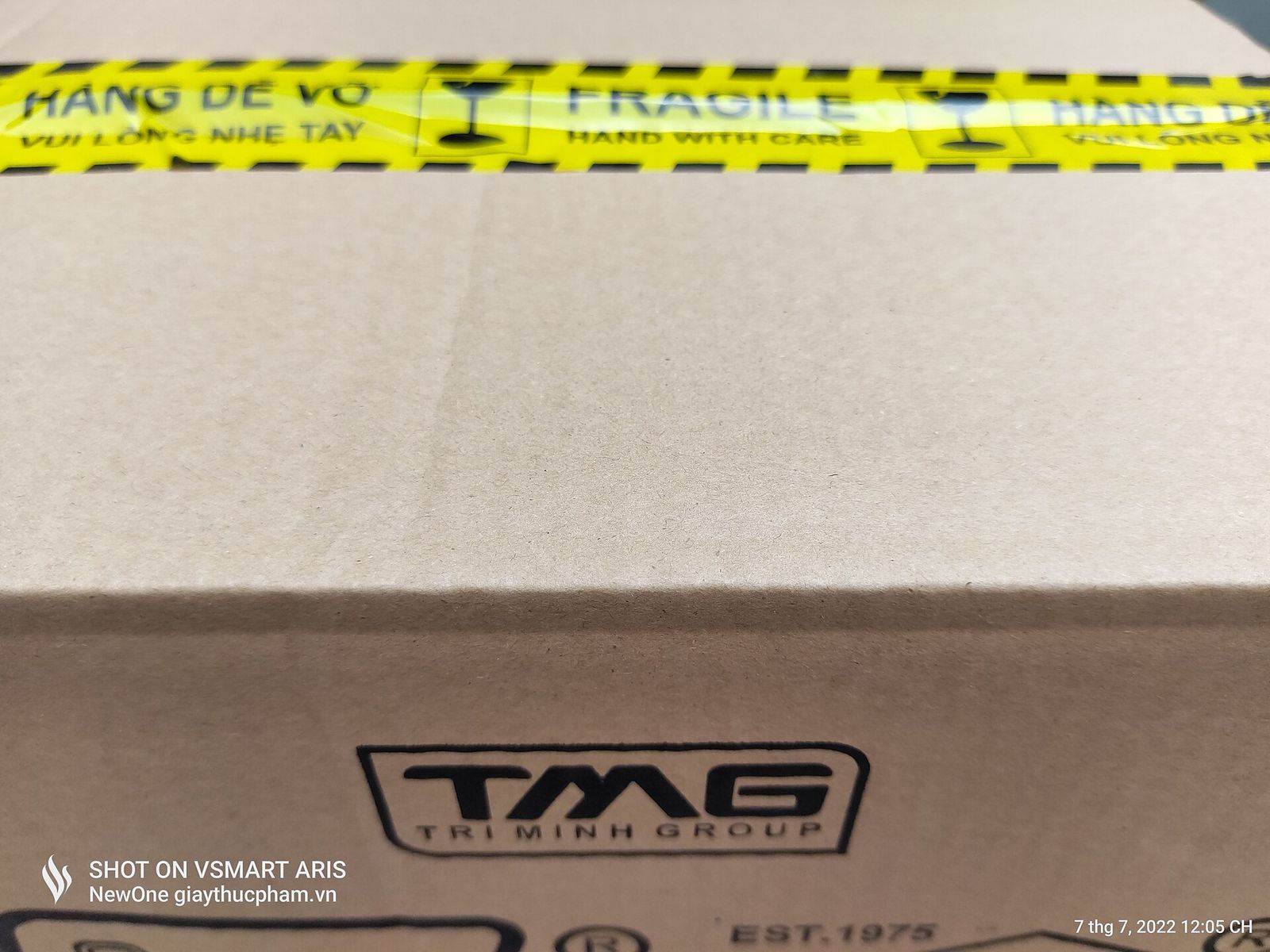Cartons labelled and sealed for dispatch